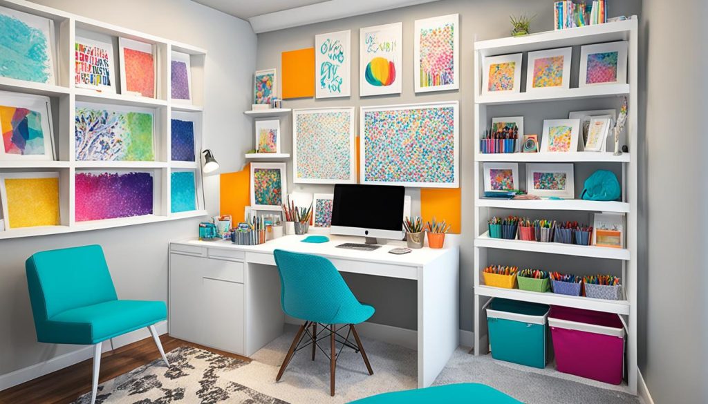 Teen art studio setups in small bedrooms