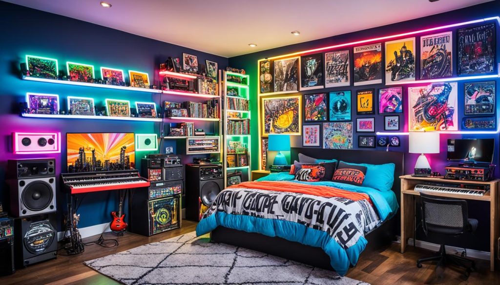 Teen hobby areas with music and gaming zones