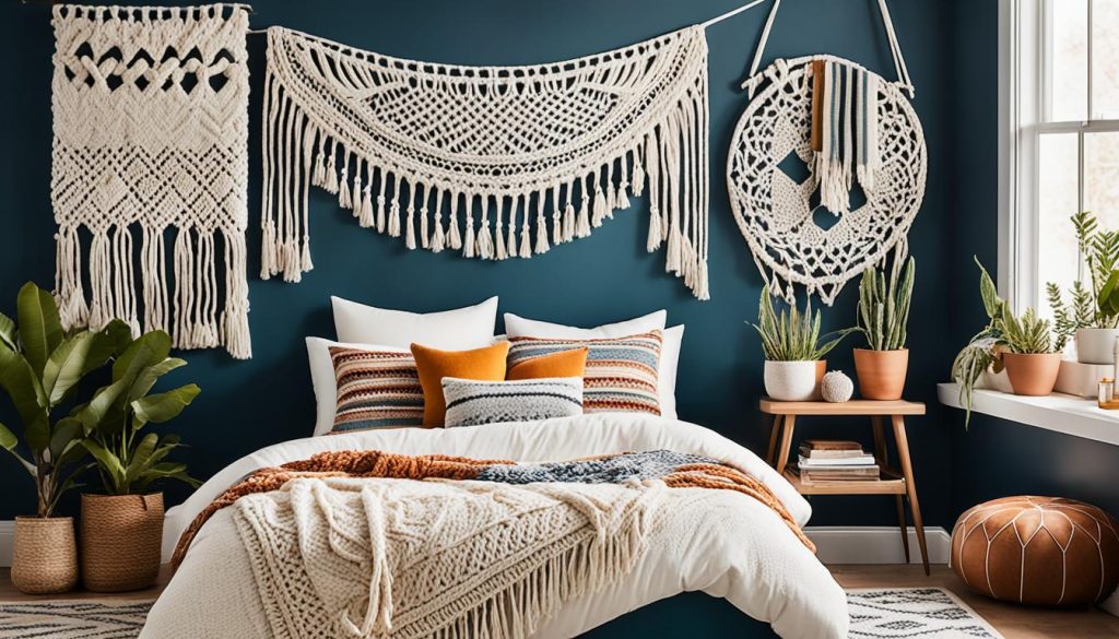 Teen room decor with textiles and textures