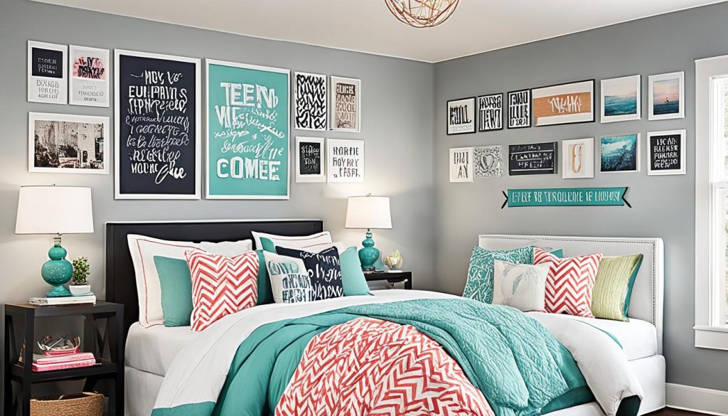 Teen room design with inspirational wall decor