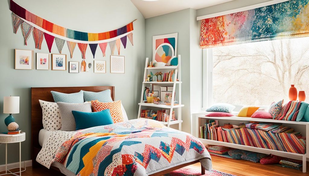 Textiles enhancing creativity in a girl's bedroom