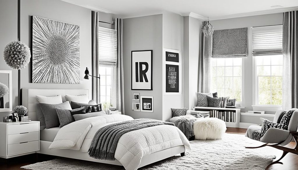 Textured monochromatic teen bedroom