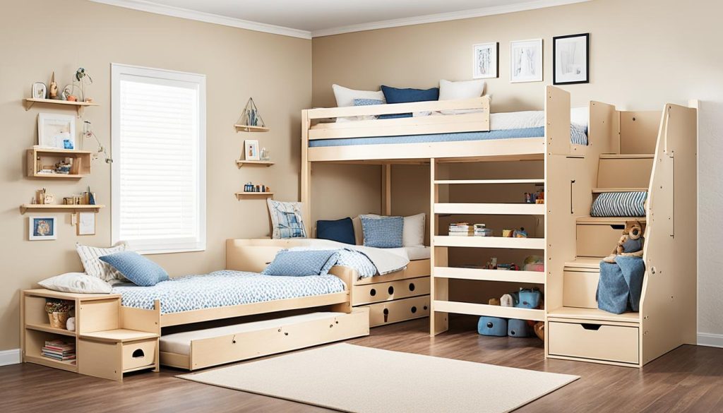 Twin loft bed with stairs