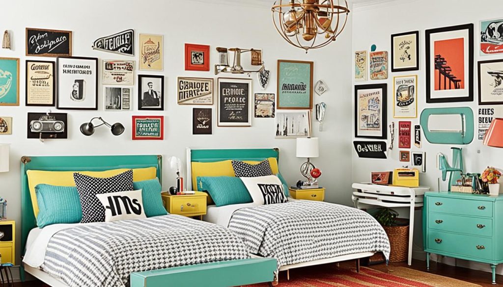 Upcycled furniture in a vintage-inspired teen bedroom