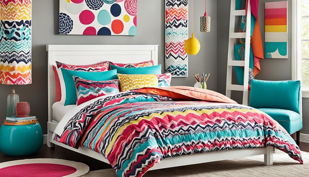 Vibrant bedding options for teen bedroom