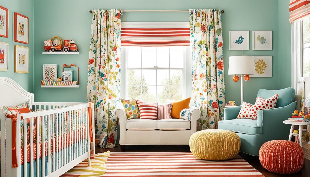 Vibrant nursery colors in textiles