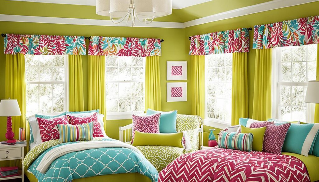 Vibrant window treatments for teen bedrooms