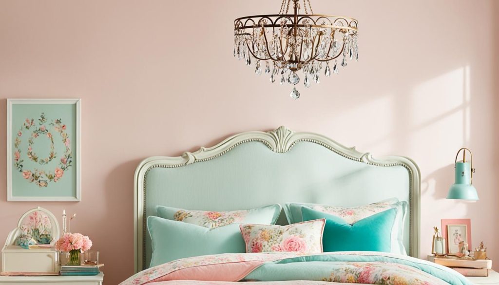 Vintage chandelier for nostalgic bedroom themes