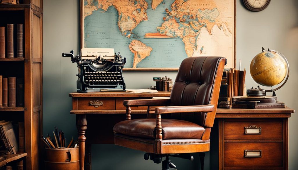 Vintage office chair for retro workspace design