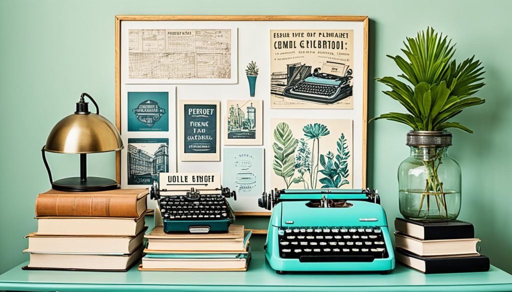 Vintage workspace with functional elements