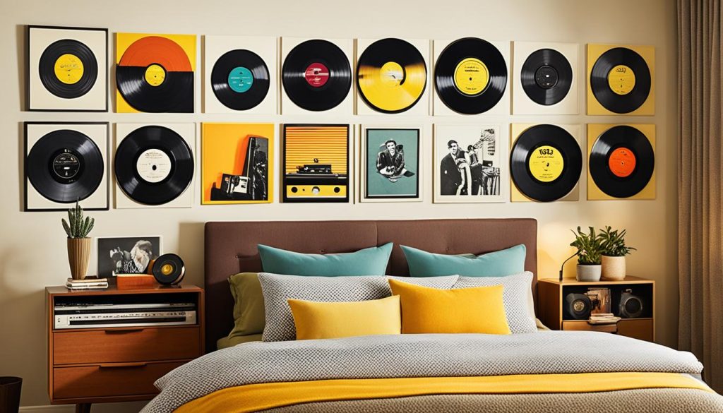 Vinyl record collection display