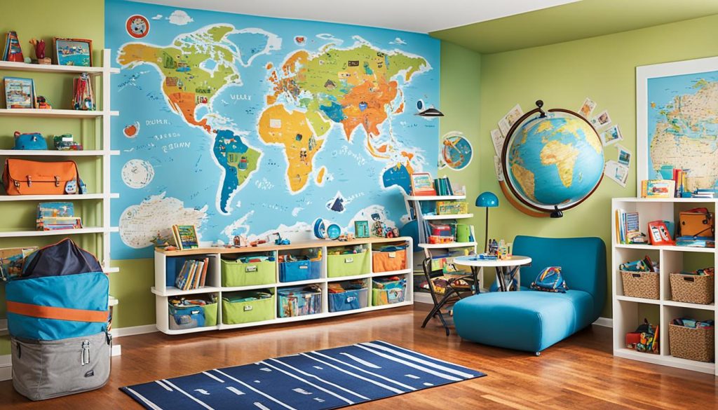 Voyage-themed playrooms with clever storage