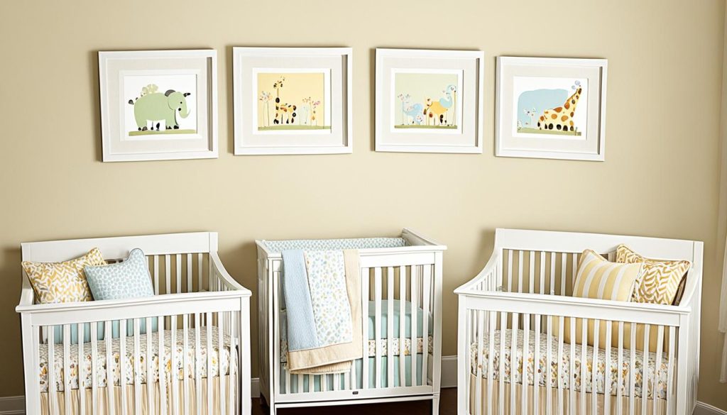 Wall decor for multiples in a twin nursery