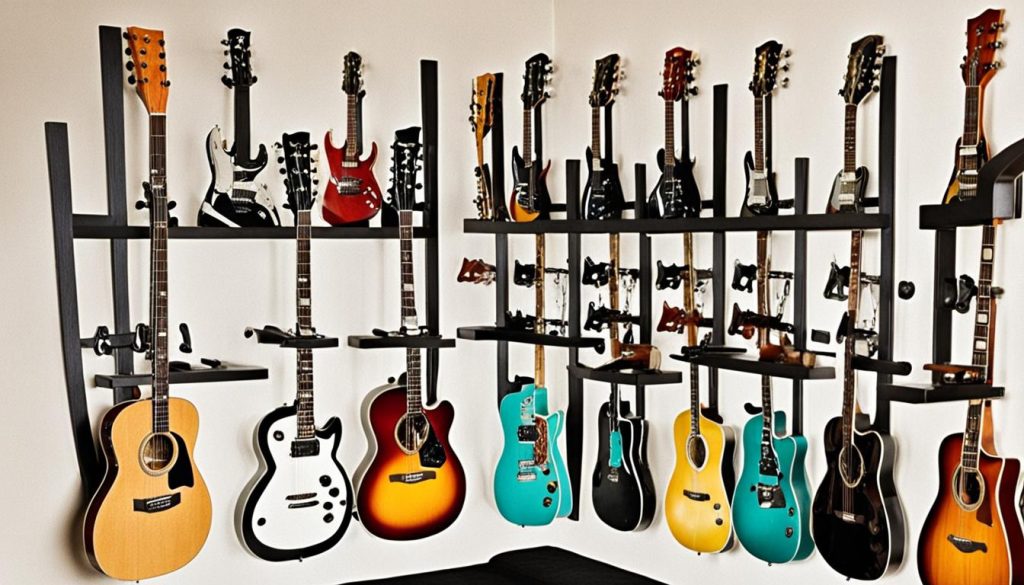 Wall-mounted guitar racks