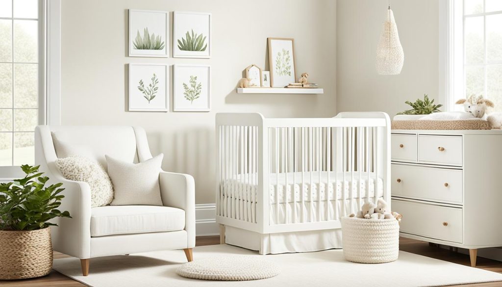 White and cream nursery design