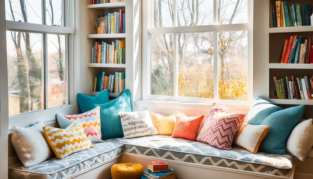 Window seat reading nooks with natural lighting