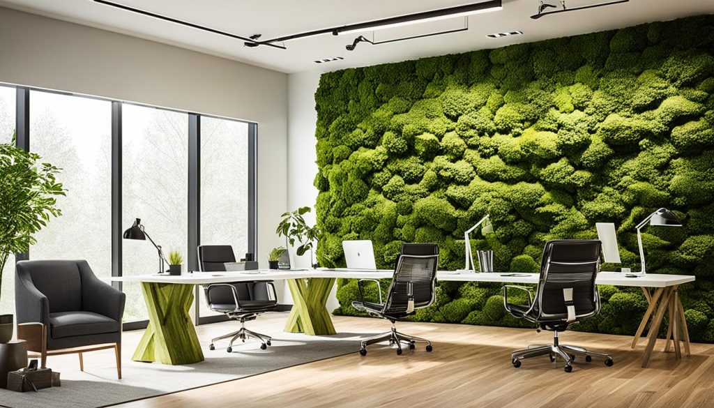 acoustic panels in nature-inspired office