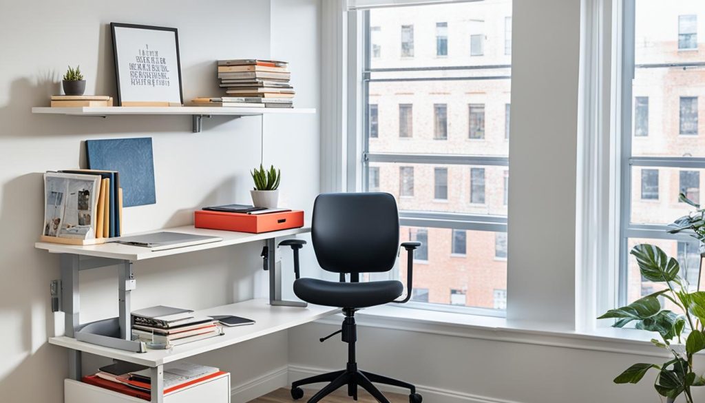 adjustable height desks in small spaces