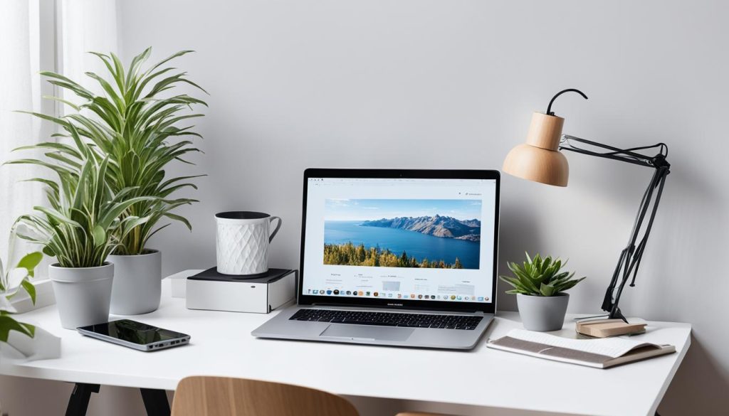 affordable workspace corner desk setup