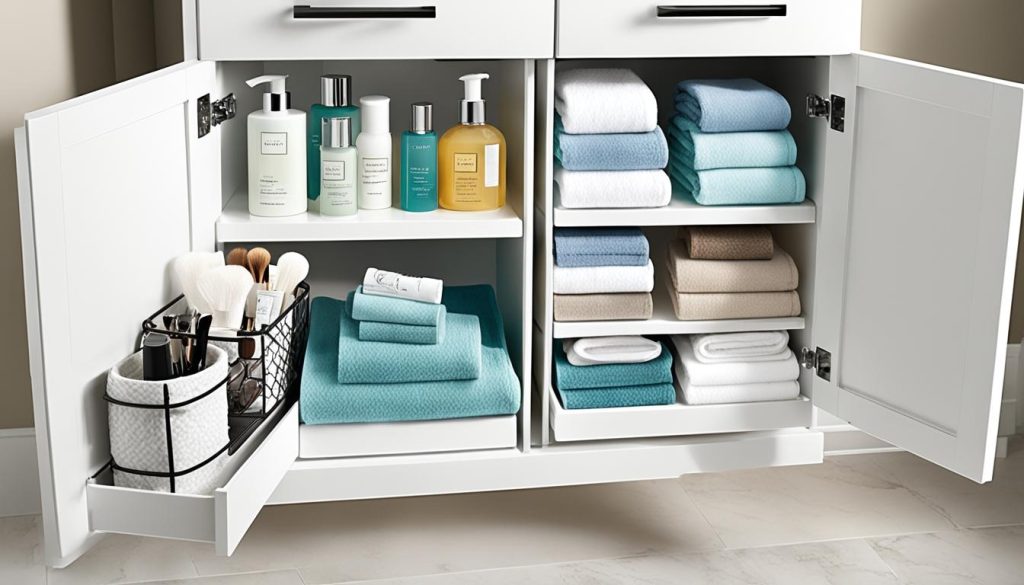 bathroom cabinet organization ideas