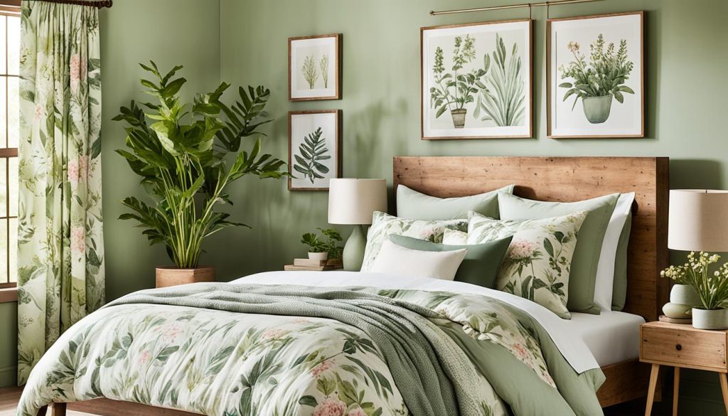 botanical prints in bedroom decor