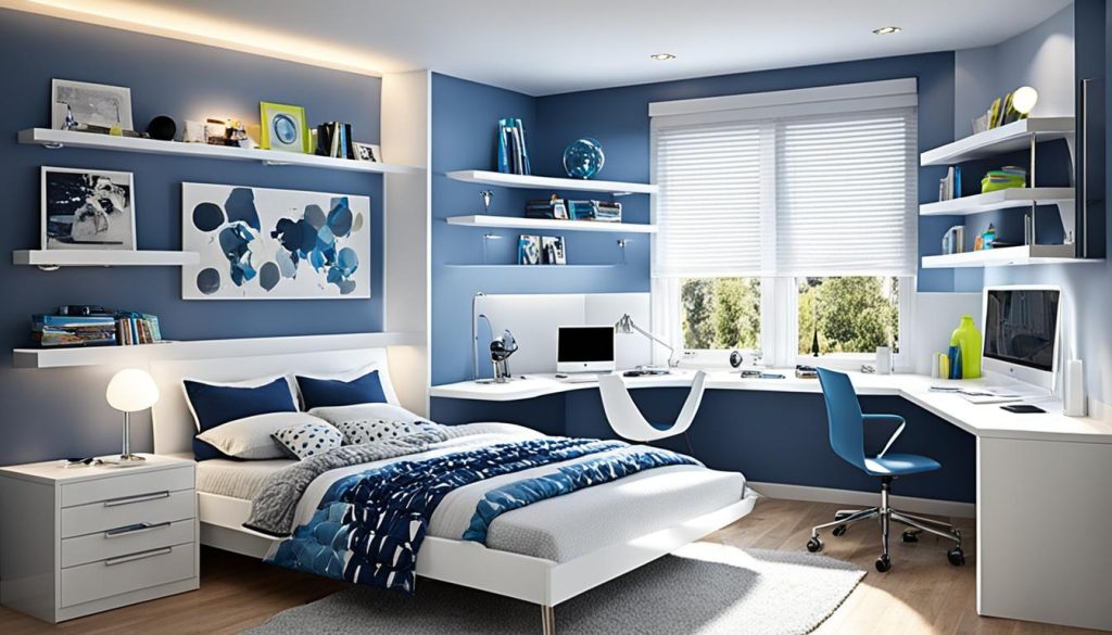 contemporary teen room ideas with modern lighting