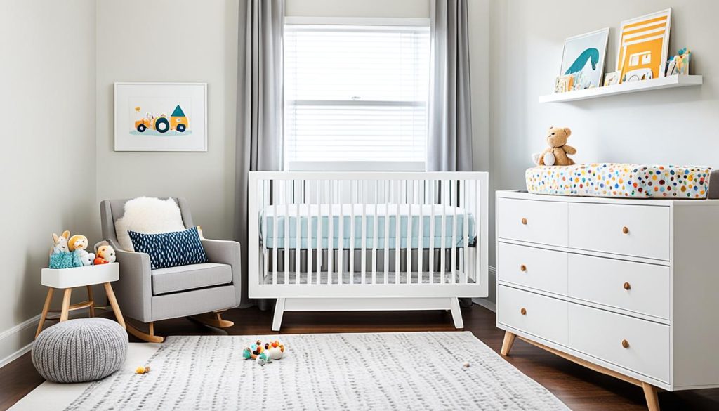 convertible crib in nursery