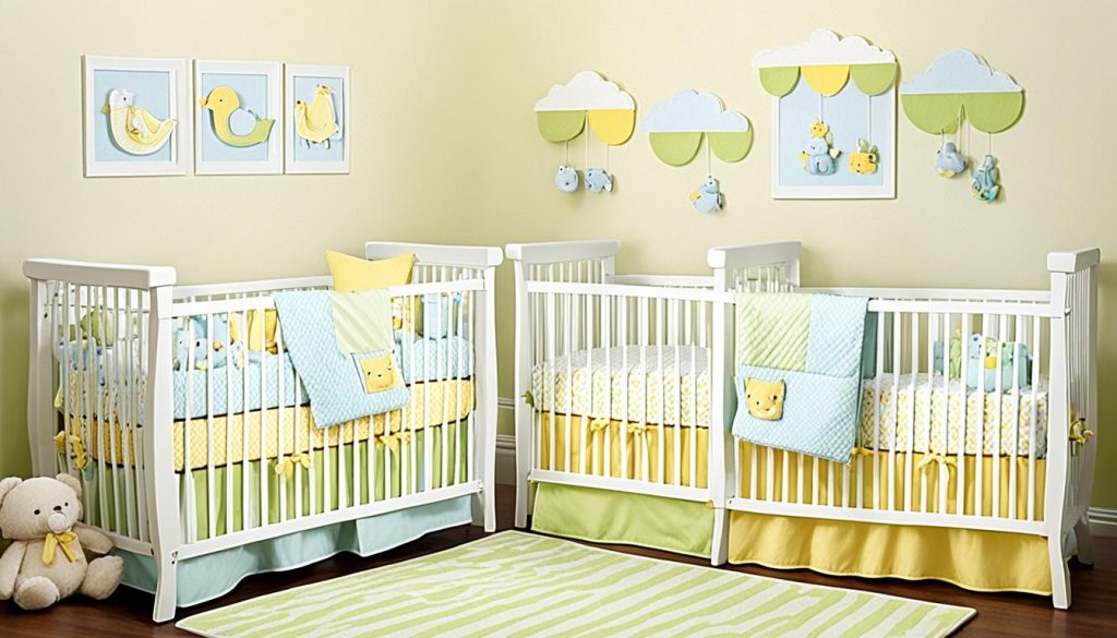 coordinating cribs for twins