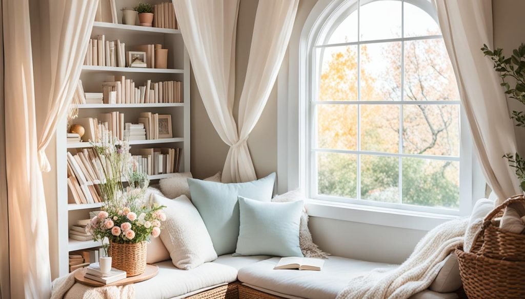 cozy reading nook with sensory elements