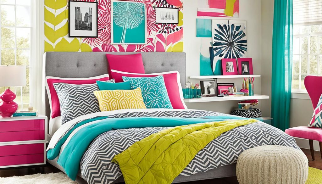 energetic color schemes in teen bedroom