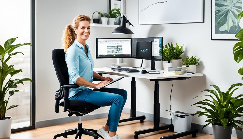 ergonomic workspace layout