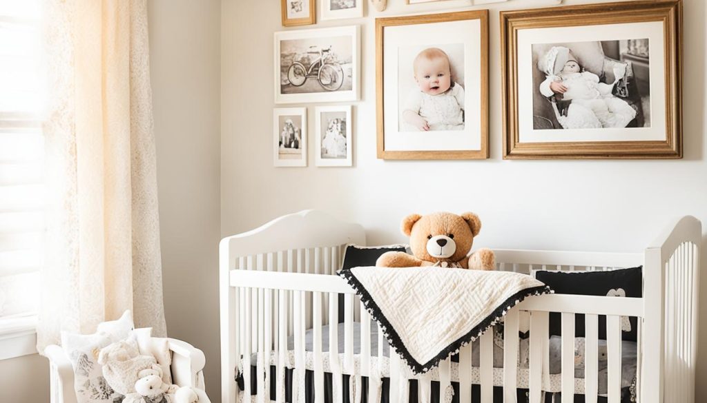 heirloom-integrated nursery with vintage photographs