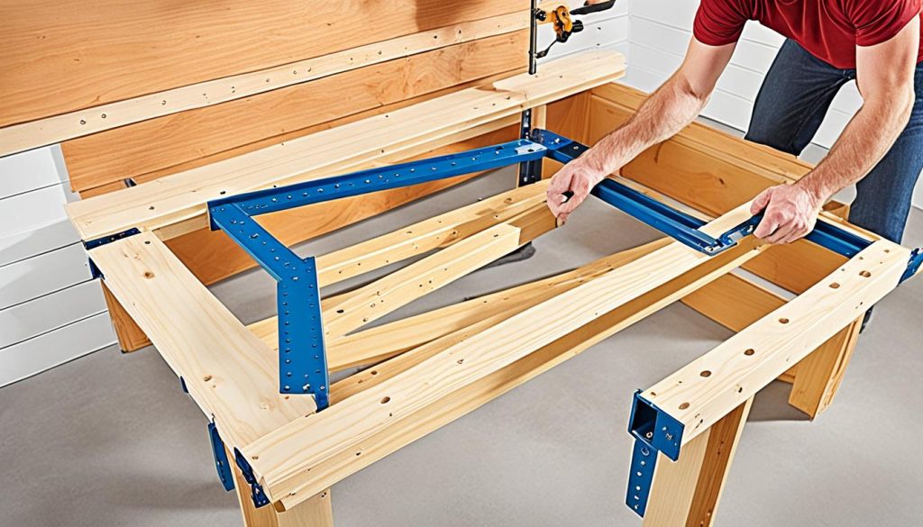 loft bed framework assembly