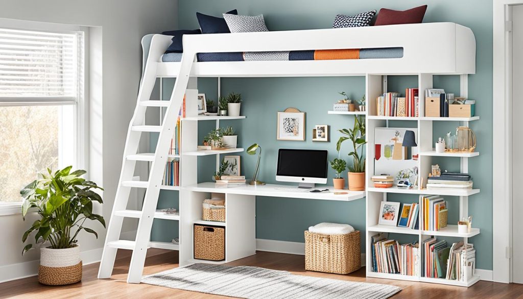 loft bed storage solutions