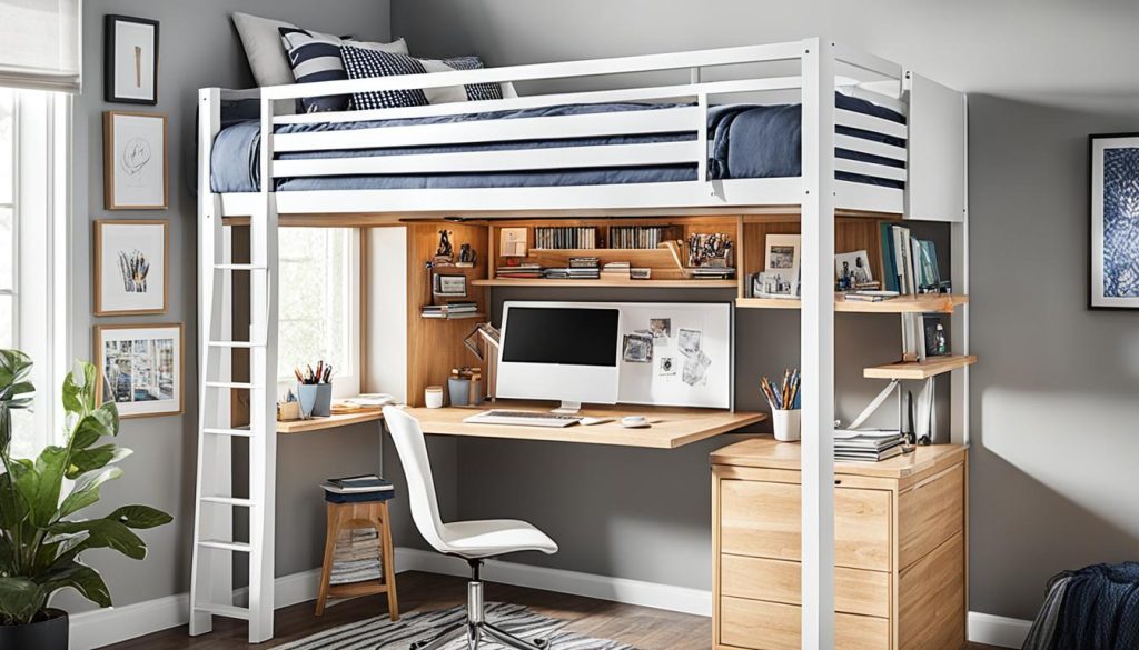 loft bed with desk