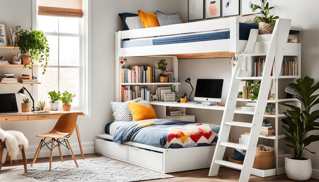 loft bed with desk