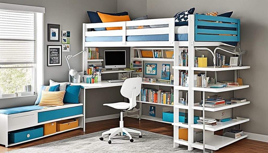 loft bed with desk