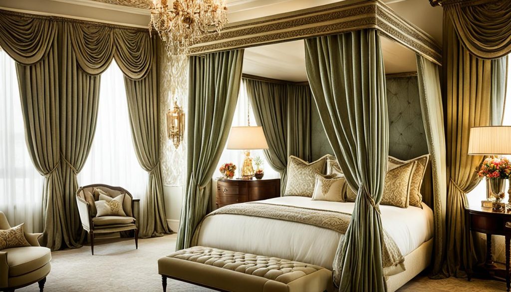 luxurious fabrics in princess bedroom