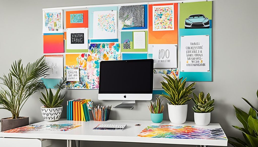 personalized workstations with inspiring artwork