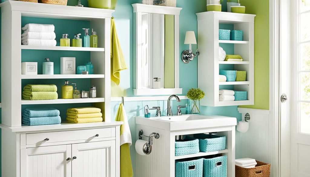 smart storage solutions in family bathroom