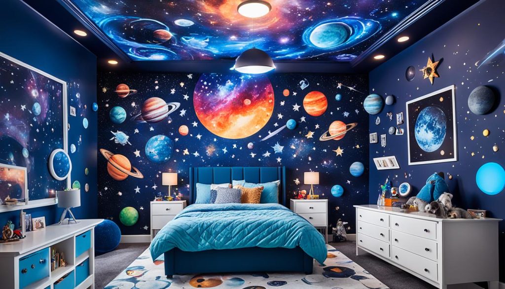 space-themed rooms with starry night ceilings