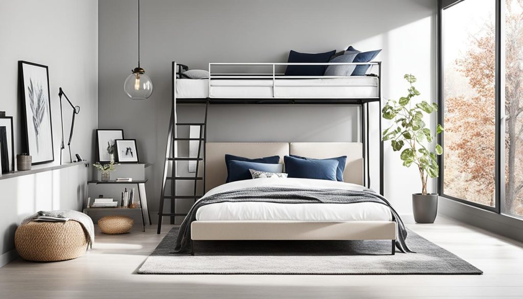 stylish loft beds for guest accommodations