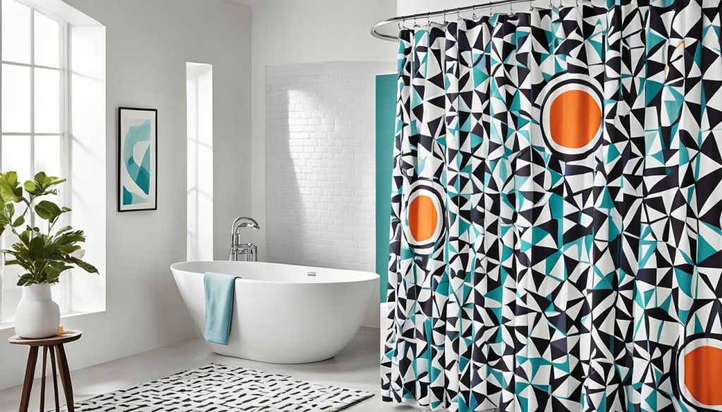 Abstract shower curtain designs