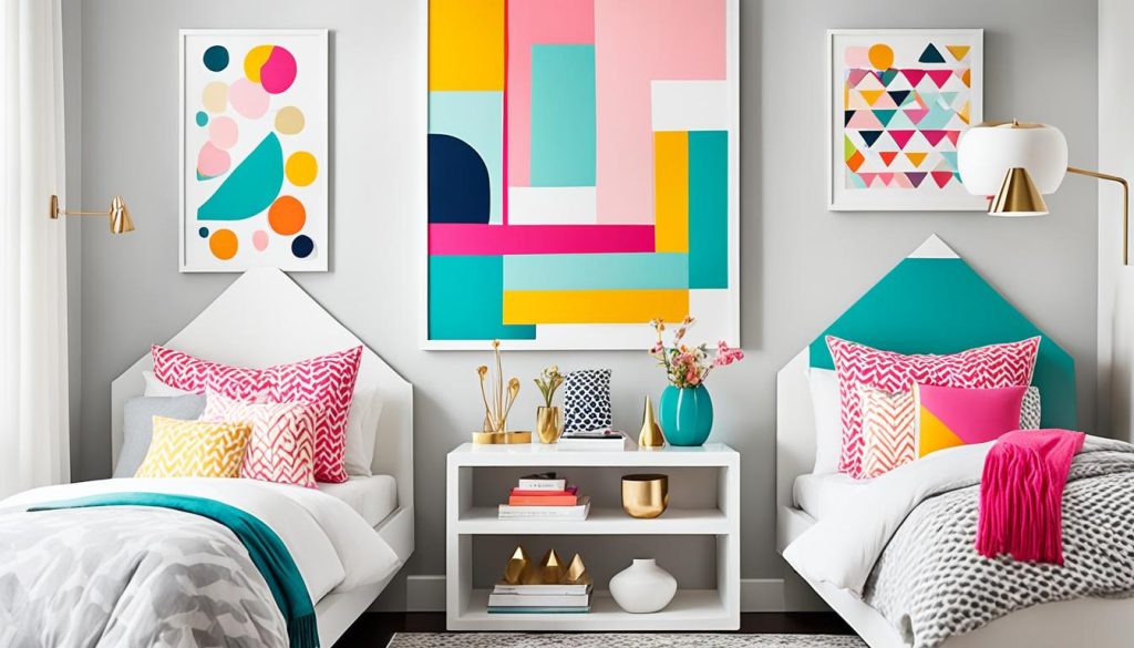 Abstract wall art for girl's room inspiration