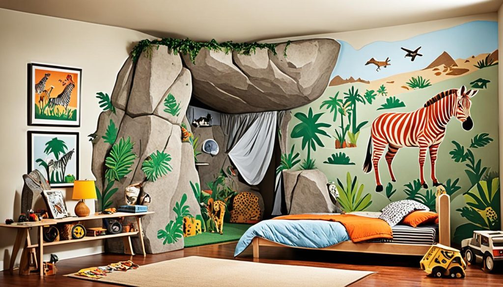 Adventurous bedroom ideas with climbing wall