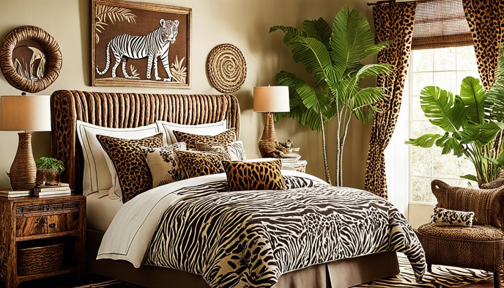 Animal prints in safari-style bedroom