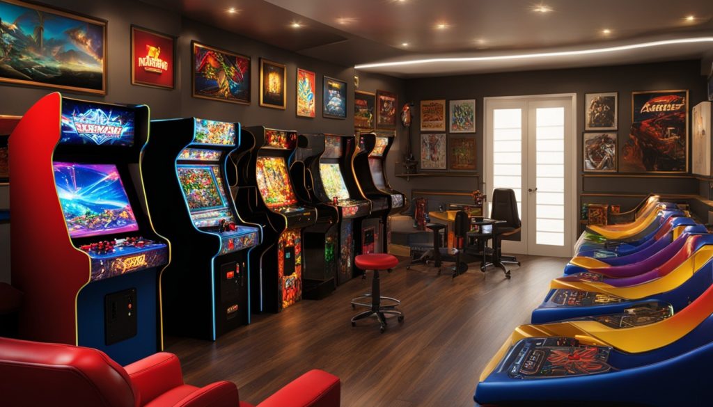 Arcade game room setup