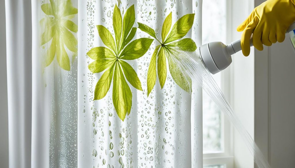 Botanical shower curtain care