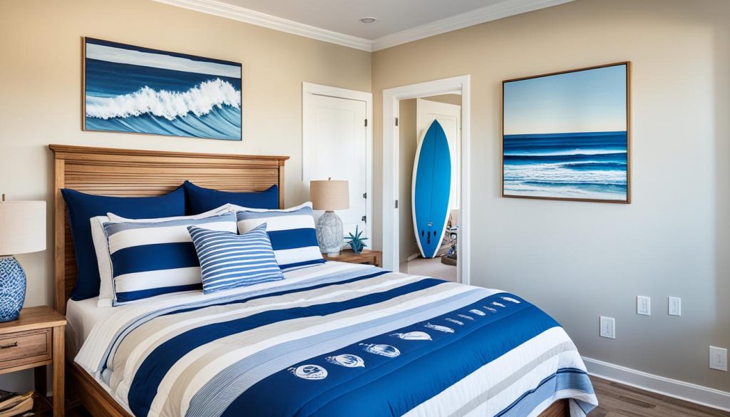 Boys' seaside retreat with coastal decor