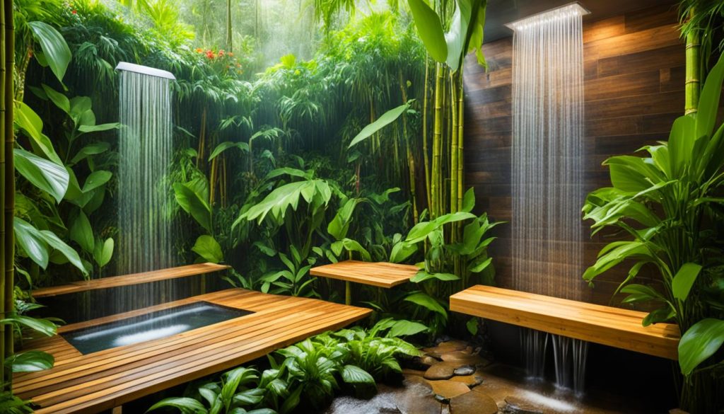 Budget-friendly tropical shower makeover